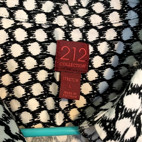 212 Collection Black White Dot Button Front Top Women's Size Large - Picture 2 of 3
